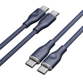 Kabel Voltme Powerlink Rugg Series USB-C/USB-C, CTC 3A/60W 1m modrá barva
