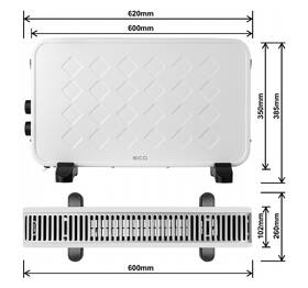 Teplovzdušný konvektor ECG TK 2070 WHITE 
