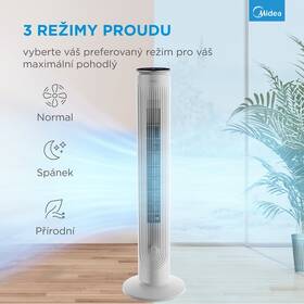 Ventilátor sloupový Midea FZ10-21ARBW bílá barva
