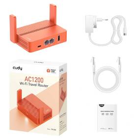 Router Cudy TR1200 AC1200 Wi-Fi VPN Travel oranžová barva
