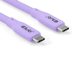 Kabel Club3D USB-C 4.0, 20Gbps, PD 240W, 2m fialová barva
