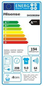 Sušička prádla Hisense DH5S902BW bílá barva
