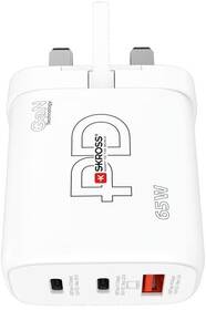 Cestovní adaptér SKROSS USB A+C 65W GaN UK, Power Delivery, typ G 
