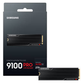 SSD Samsung 9100 PRO 2 TB with Heatsink PCIe 5.0 NVMe černá barva
