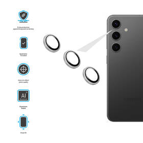 Tvrzené sklo FIXED Camera Glass na Samsung Galaxy A55 5G stříbrná barva
