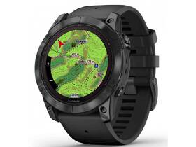 Chytré hodinky Garmin fenix 7X Pro Sapphire Solar - Titan Carbon Grey / Black Silicone Band 
