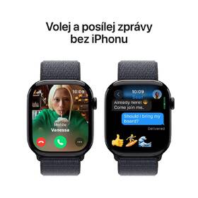 Chytré hodinky Apple GPS + Cellular 46mm pouzdro z klavírně černého hliníku - inkoustově fialový provlékací sportovní řemínek 
