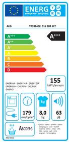 Sušička prádla AEG TR9384CC bílá barva
