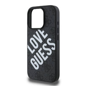 Kryt na mobil Guess PU Leather 4G Big Love Logo MagSafe na Apple iPhone 16 Pro černá barva
