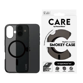 Kryt na mobil PanzerGlass CARE Smokey na Apple Iphone 16, MagSafe černá barva
