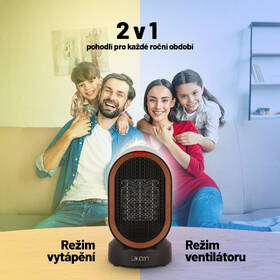 Teplovzdušný ventilátor Lauben Desk Fan&Heater 2in1 600BB černá barva
