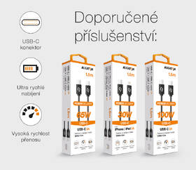 Nabíječka do sítě Aligator GaN, PD 65W, 2xUSB-C + USB černá barva
