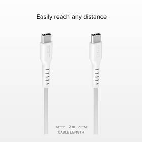 Kabel SBS USB-C/USB-C, 25 W, 2 m bílá barva
