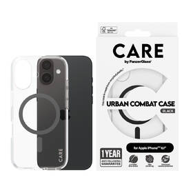 Kryt na mobil PanzerGlass CARE Urban Combat na Apple Iphone 16, MagSafe černá barva
