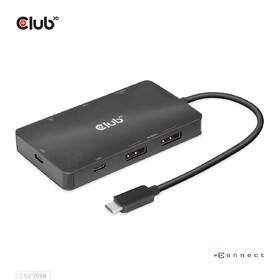 Dokovací stanice Club3D USB-C, Dual DisplayPort 4K, 7in1 černá barva
