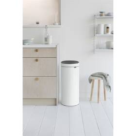 Odpadkový koš Brabantia Touch Bin New 30 l, white bílá barva
