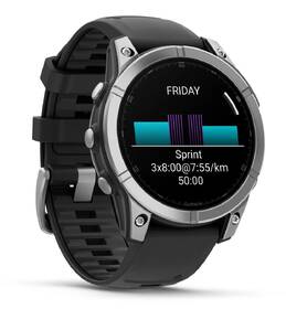 Chytré hodinky Garmin fenix E 47 mm - Stainless Steel / Graphite Silicone Band + Topo Czech PRO voucher 
