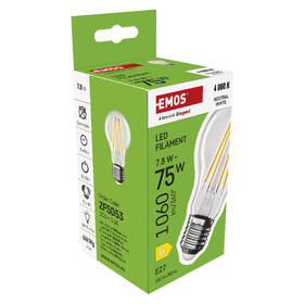 Žárovka LED EMOS Filament A60, 7,8 W, E27, neutrální bílá 
