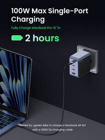 Nabíječka do sítě UGREEN Nexode S 100W 3xUSB-C, 1xUSB-A, GaN šedá barva
