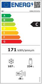 Chladnička s mrazničkou LG GBB61MCGCN1 černá barva
