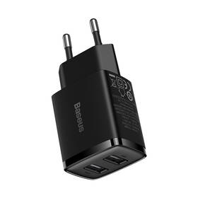 Nabíječka do sítě Baseus 2U 10,5W, 2x USB černá barva
