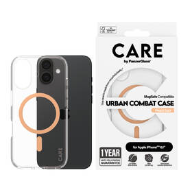 Kryt na mobil PanzerGlass CARE Urban Combat na Apple Iphone 16, MagSafe oranžová barva
