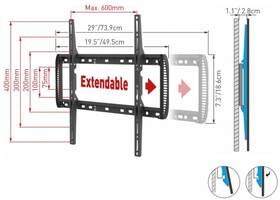 Držák TV Barkan BM400T, fixní, pro úhlopříčku 13" až 90", nosnost 60 kg černá barva
