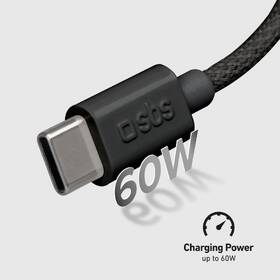 Kabel SBS USB-C/USB-C, PD, 60 W, 1,5 m černá barva
