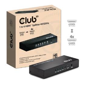 HDMI rozbočovač Club3D 4 porty HDMI, 4K120Hz černá barva
