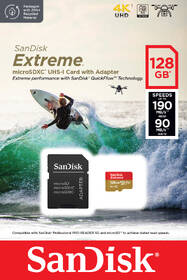 Paměťová karta SanDisk 128GB UHS-I U3 (170R/80W) + adaptér 
