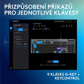 Klávesnice Logitech G915 X Wired, US layout černá barva
