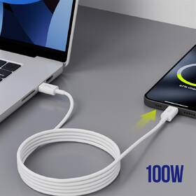 Kabel Allity AUC-03, 100W, USB-C/USB-C, 1m bílá barva
