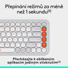 Klávesnice Logitech POP ICON, US layout bílá barva
