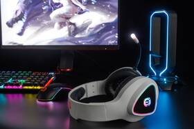 Headset Canyon Shadder GH-6, RGB podsvícení, USB + 3,5mm jack, 2m kabel bílá barva
