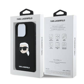 Kryt na mobil Karl Lagerfeld Liquid Silicone Karl Head MagSafe na Apple iPhone 16 Pro Max černá barva
