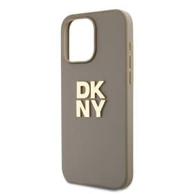 Kryt na mobil DKNY Leather Stack Strap Wrist na Apple iPhone 15 Pro béžová barva
