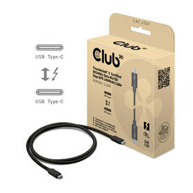 Kabel Club3D USB-C/USB-C, 240W, 1m černá barva
