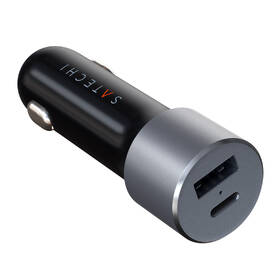 Adaptér do auta Satechi 72W 1x USB, 1x USB-C PD šedá barva
