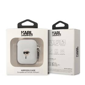 Pouzdro Karl Lagerfeld 3D Logo NFT Karl Head na Airpods 1/2 bílá barva
