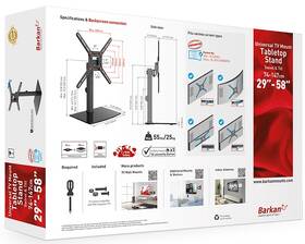 Stojan pro TV Barkan S320B, stolní, polohovatelný, pro úhlopříčku 13" až 65", nosnost 36 kg černá barva
