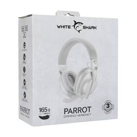 Headset White Shark PARROT pro PC, PS4/PS5, Xbox, Mac bílá barva
