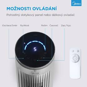 Ventilátor sloupový Midea FZ10-21ARBW bílá barva
