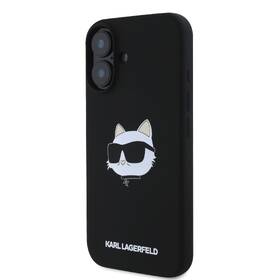 Kryt na mobil Karl Lagerfeld Choupette Head na Apple Iphone 16, MagSafe černá barva
