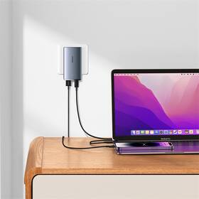 Nabíječka do sítě Baseus GaN5 Pro 65 W USB-C/USB-A šedá barva
