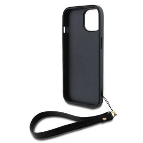 Kryt na mobil DKNY Leather Stack Strap Wrist na Apple iPhone 14 černá barva
