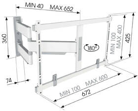 Držák TV Vogel’s ELITE TVM 5645W  pro úhlopříčky 40" až 77", nosnost 45 kg bílá barva
