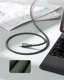 Kabel Voltme Powerlink Rugg Series USB-C/USB-C, CTC 3A/60W 1m zelená barva
