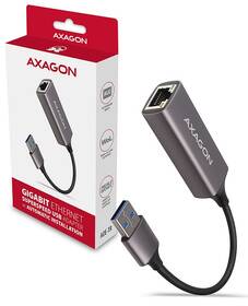 Síťová karta Axagon USB-A 3.2 Gen 1 - Gigabit Ethernet šedá barva
