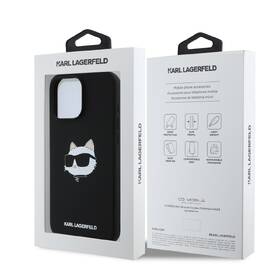 Kryt na mobil Karl Lagerfeld Choupette Head na Apple Iphone 16 Pro, MagSafe černá barva
