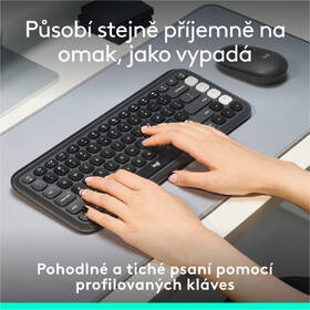 Klávesnice Logitech POP ICON, US layout šedá barva
